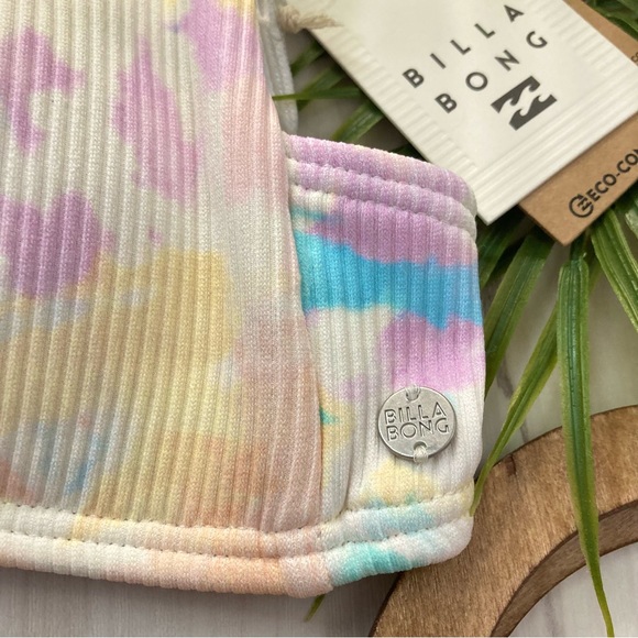 Billabong 💜 Tie Dye Square Bralette Bikini Top 👙☀️🏝️ - Picture 5 of 12
